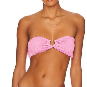 WeWore What Pink Textured Bikini Top-Small